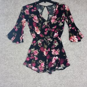 Ambiance floral black Romper small